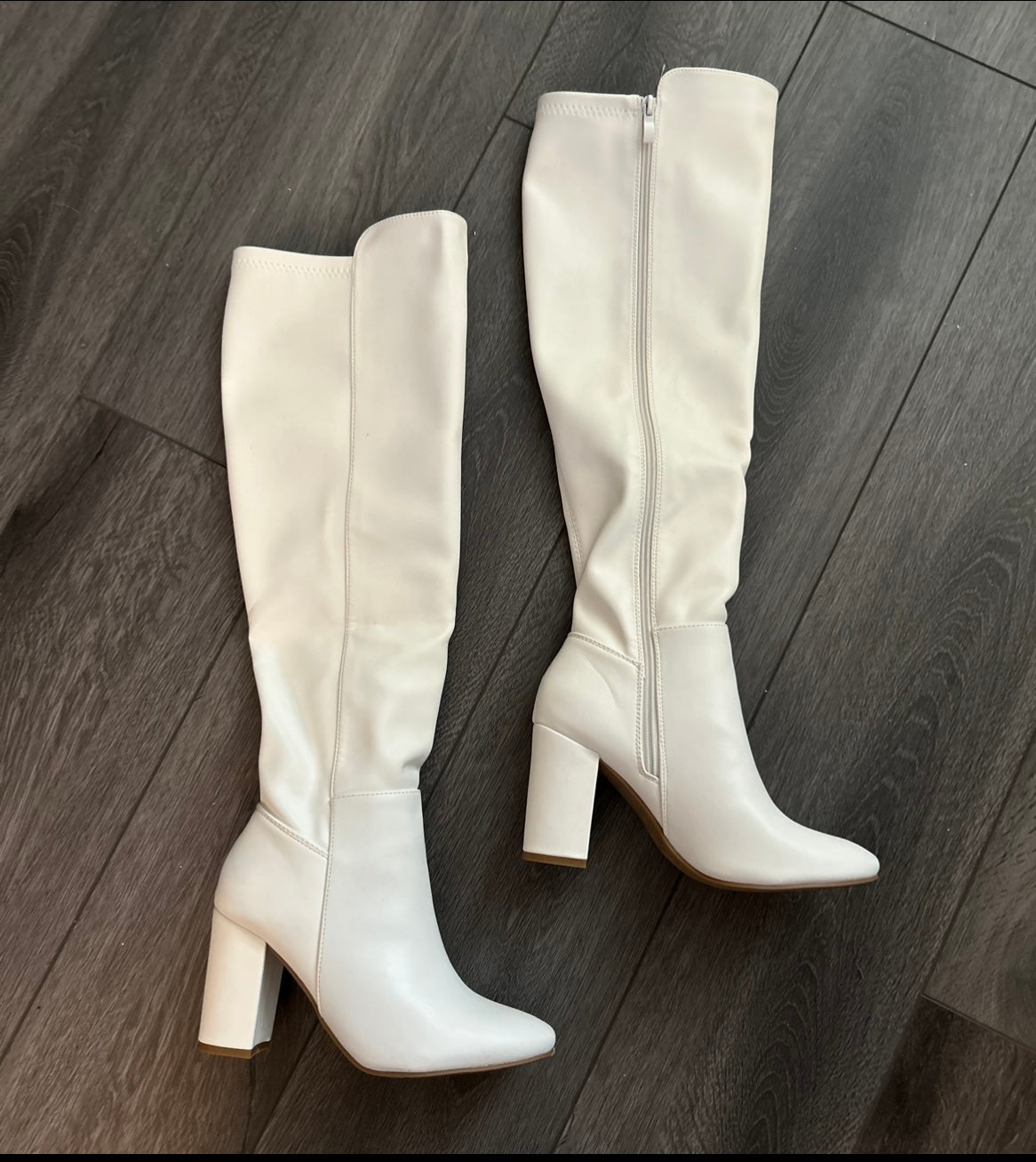 OTK Almond Toe Low Block Heel Boot (Over-the-Knee)