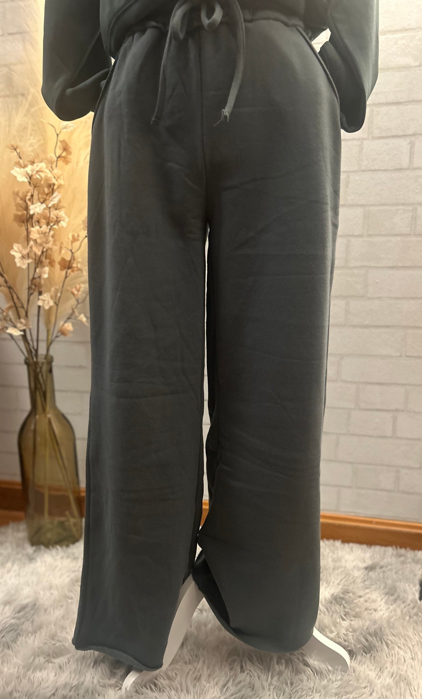 Zenana-Comfy Lounge Raw Hem Wide Leg Sweats(More Colors)