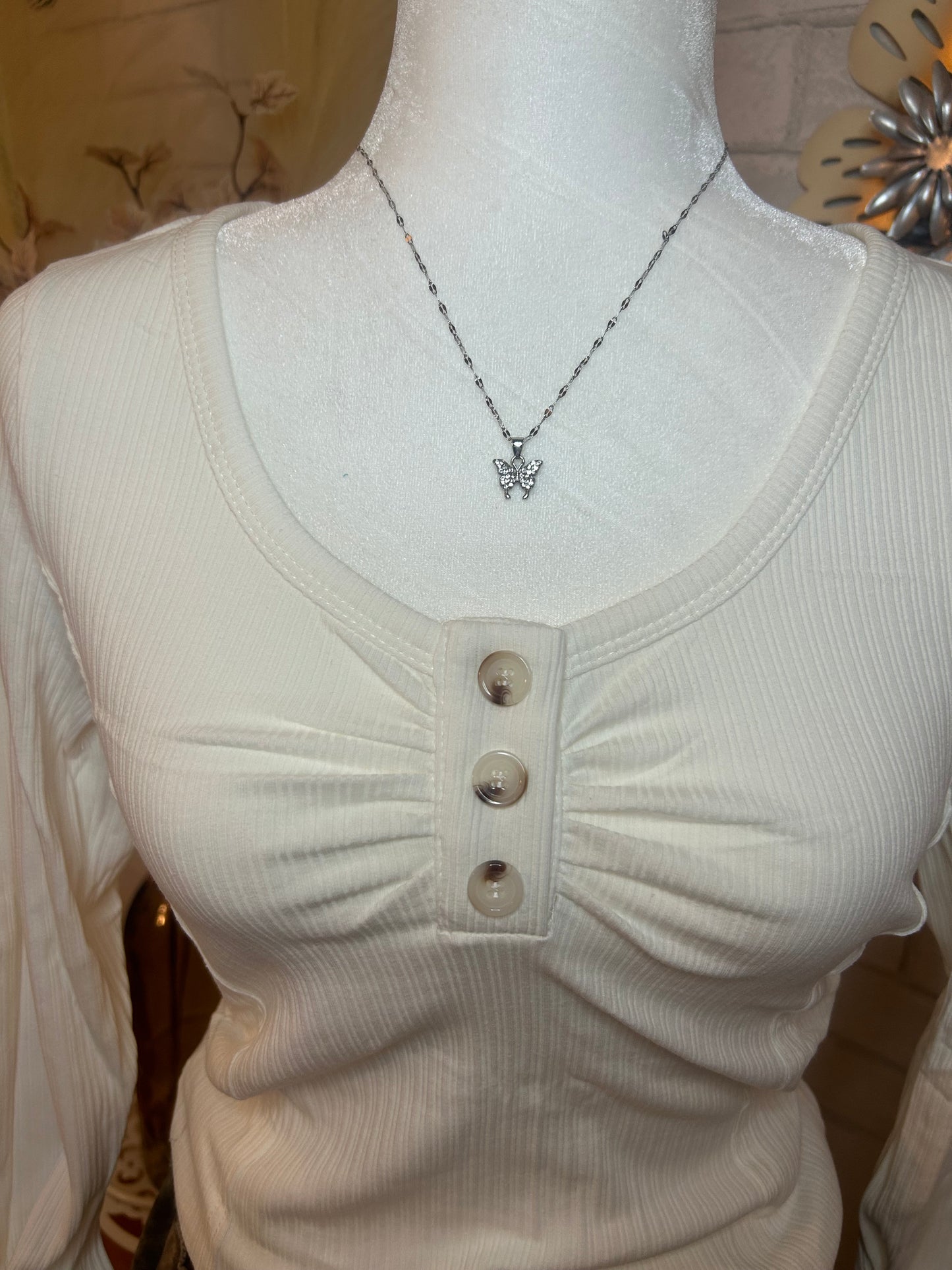 Textured Cinched Long Sleeve Top