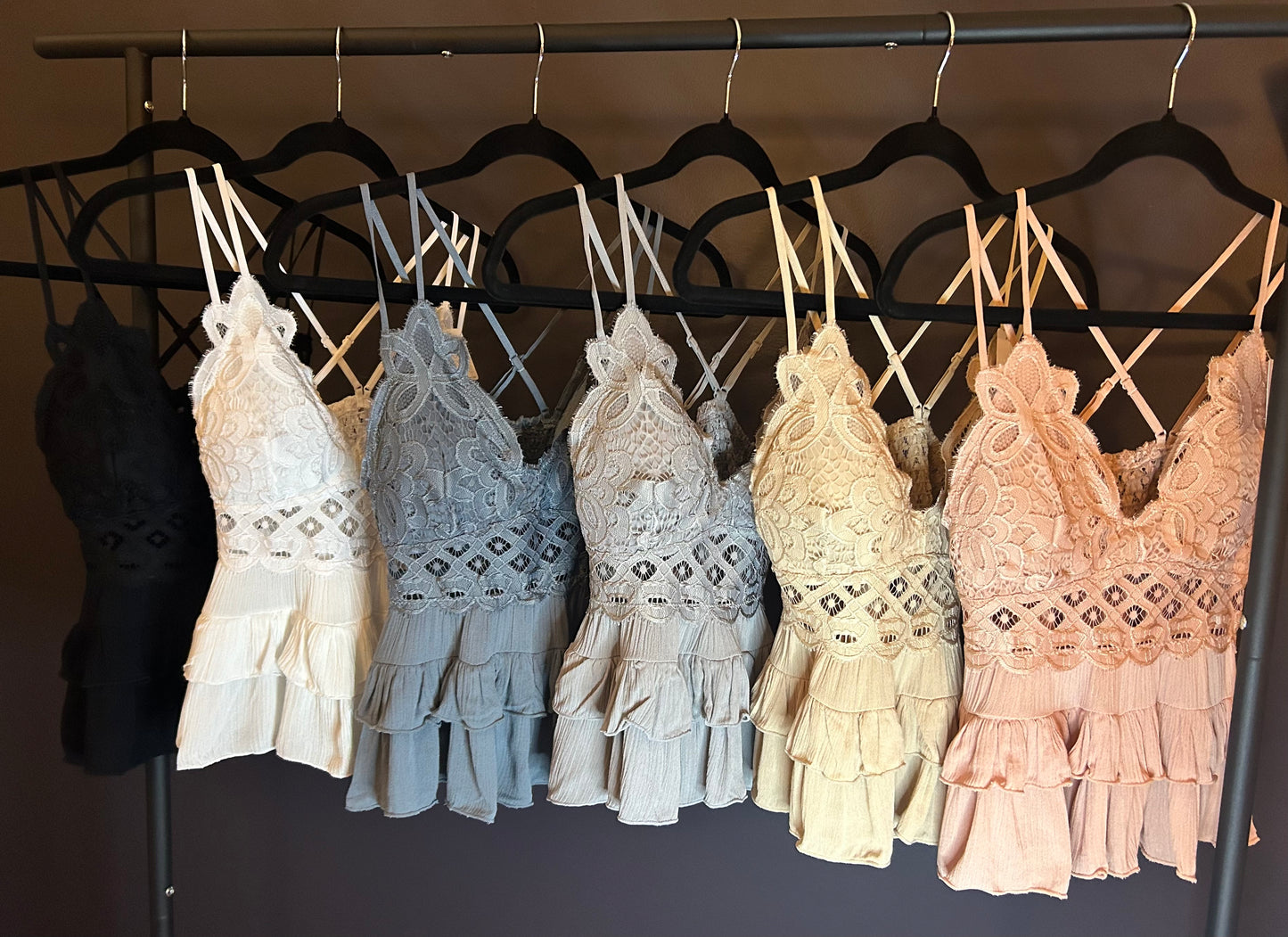 Sweetheart Cami Lace Ruffled Tank Top (More Colors)