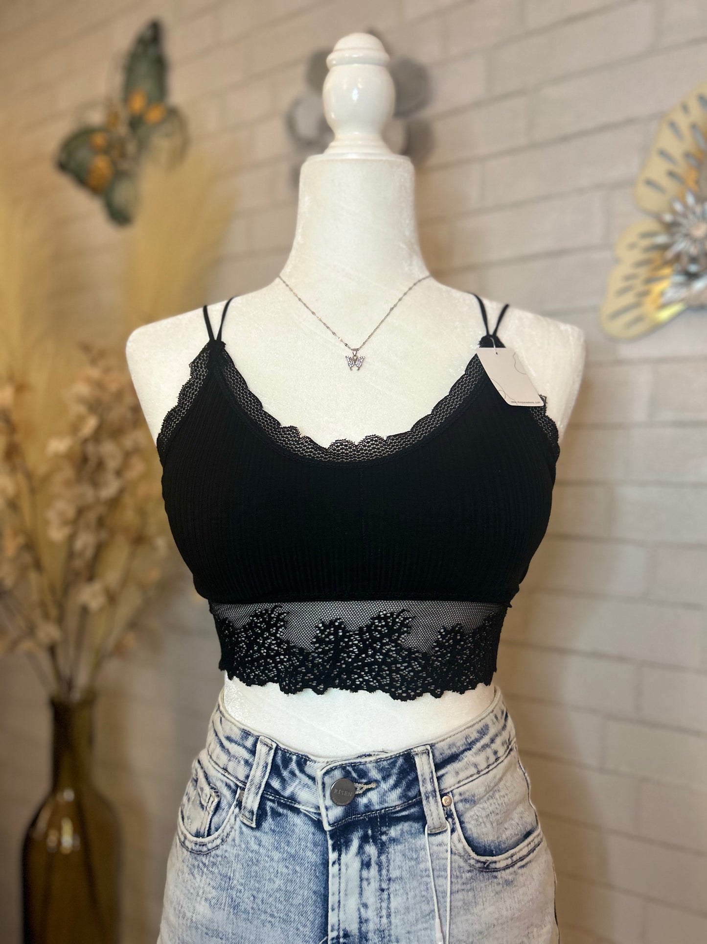 Summer Ribbed Lace Bralette(More Colors)
