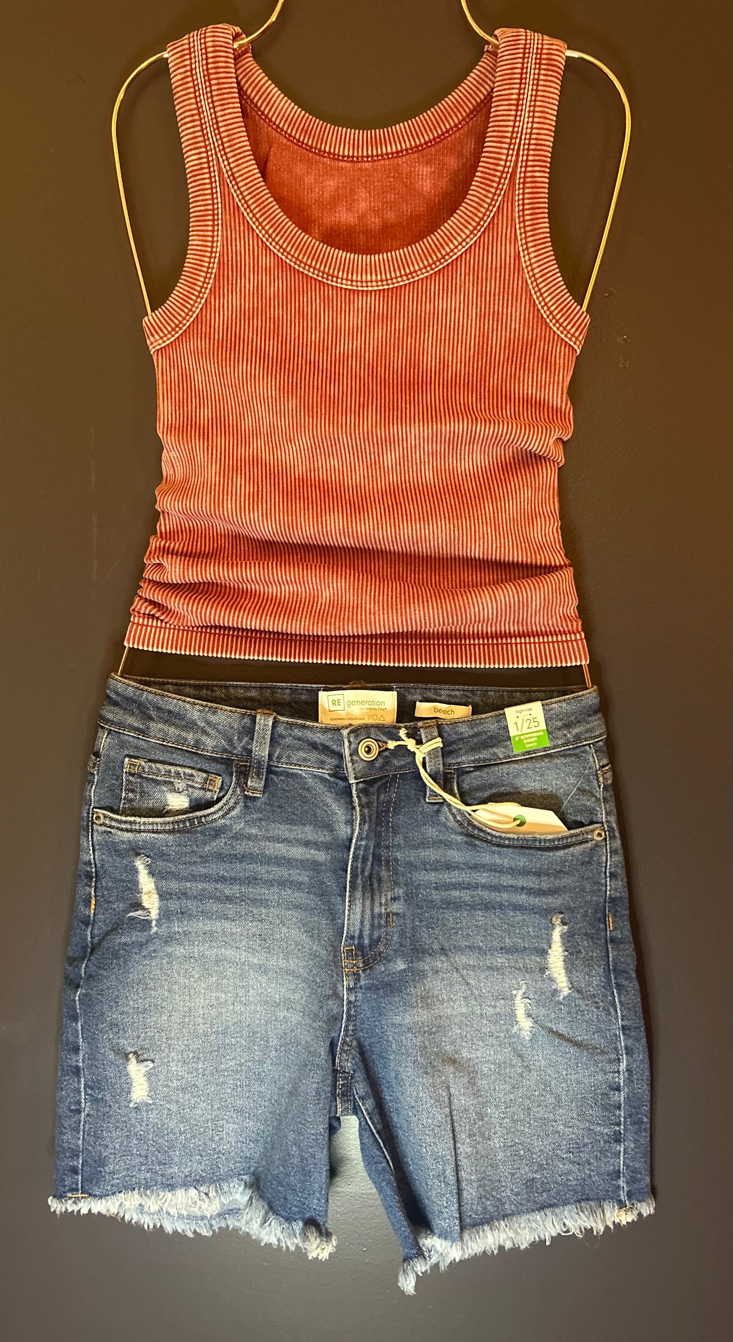 Zenana-2 Way Neckline Washed Ribbed Cropped  Tank Top, Reversible(More Colors)