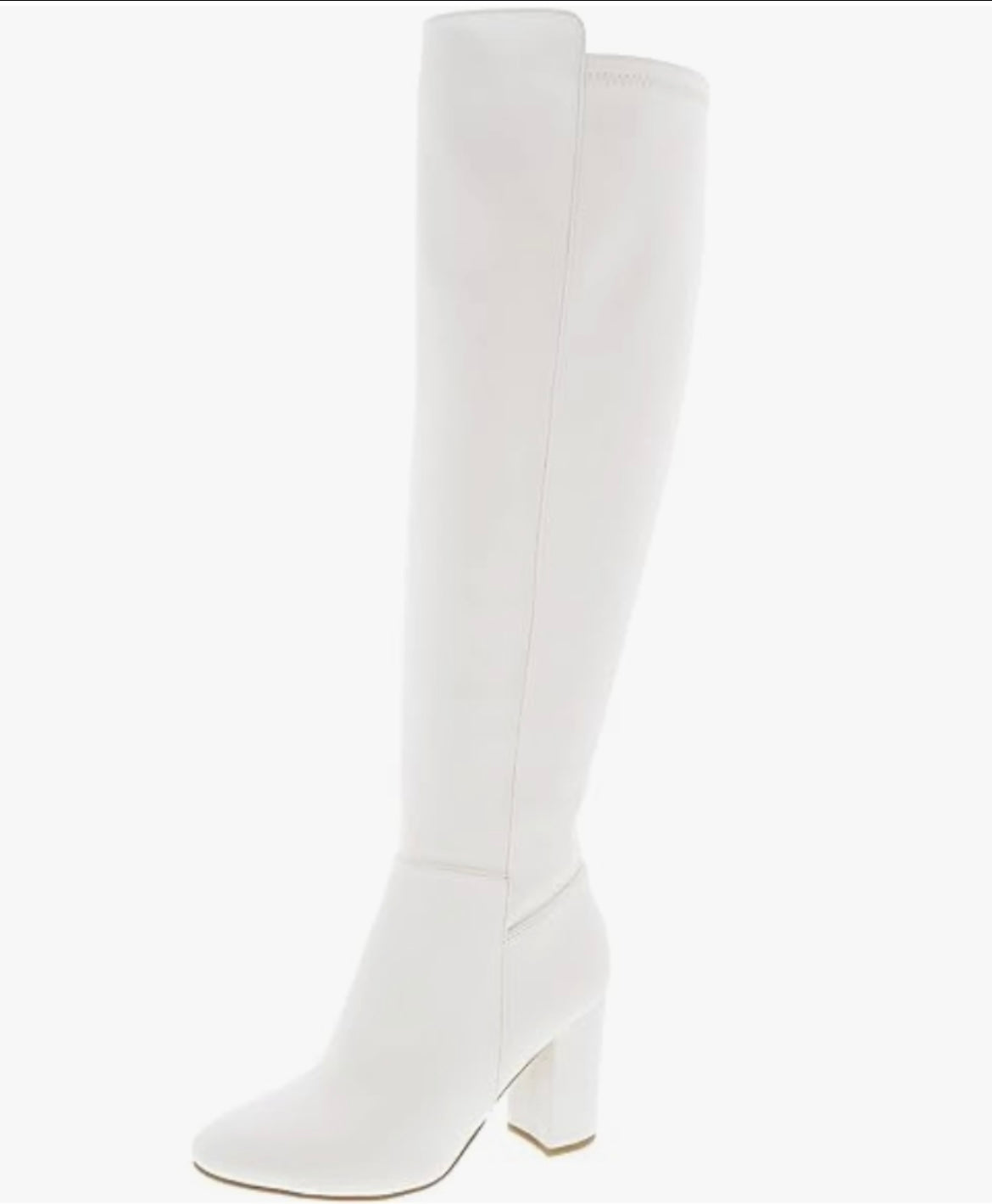 OTK Almond Toe Low Block Heel Boot (Over-the-Knee)