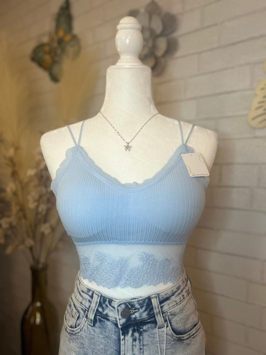 Summer Ribbed Lace Bralette(More Colors)