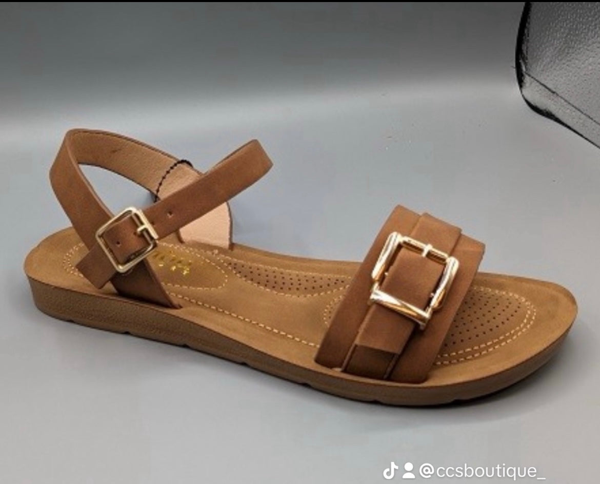 All Day Comfort Gold Buckle Cushion
Sandal