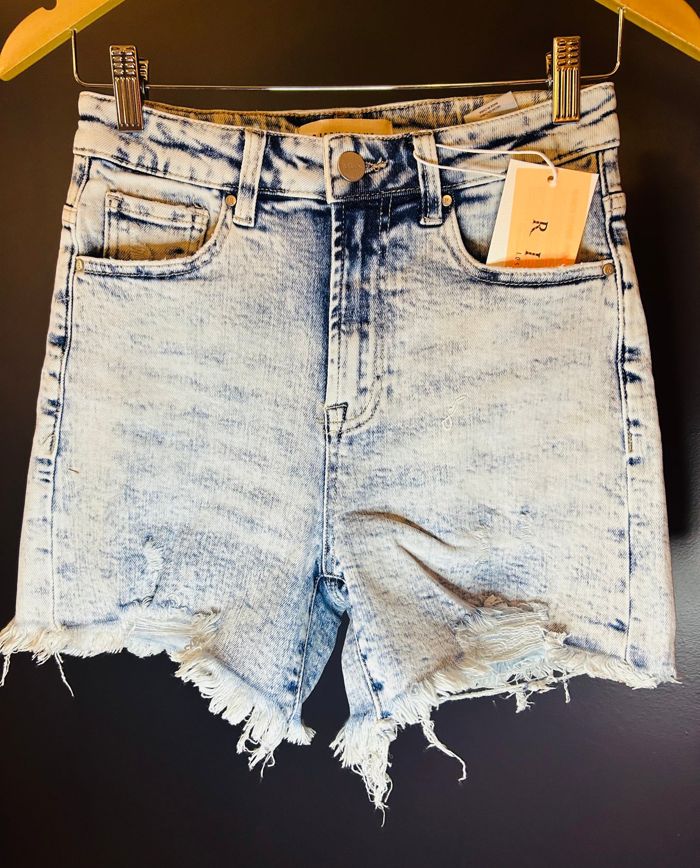 Risen High Rise Distressed Shorts