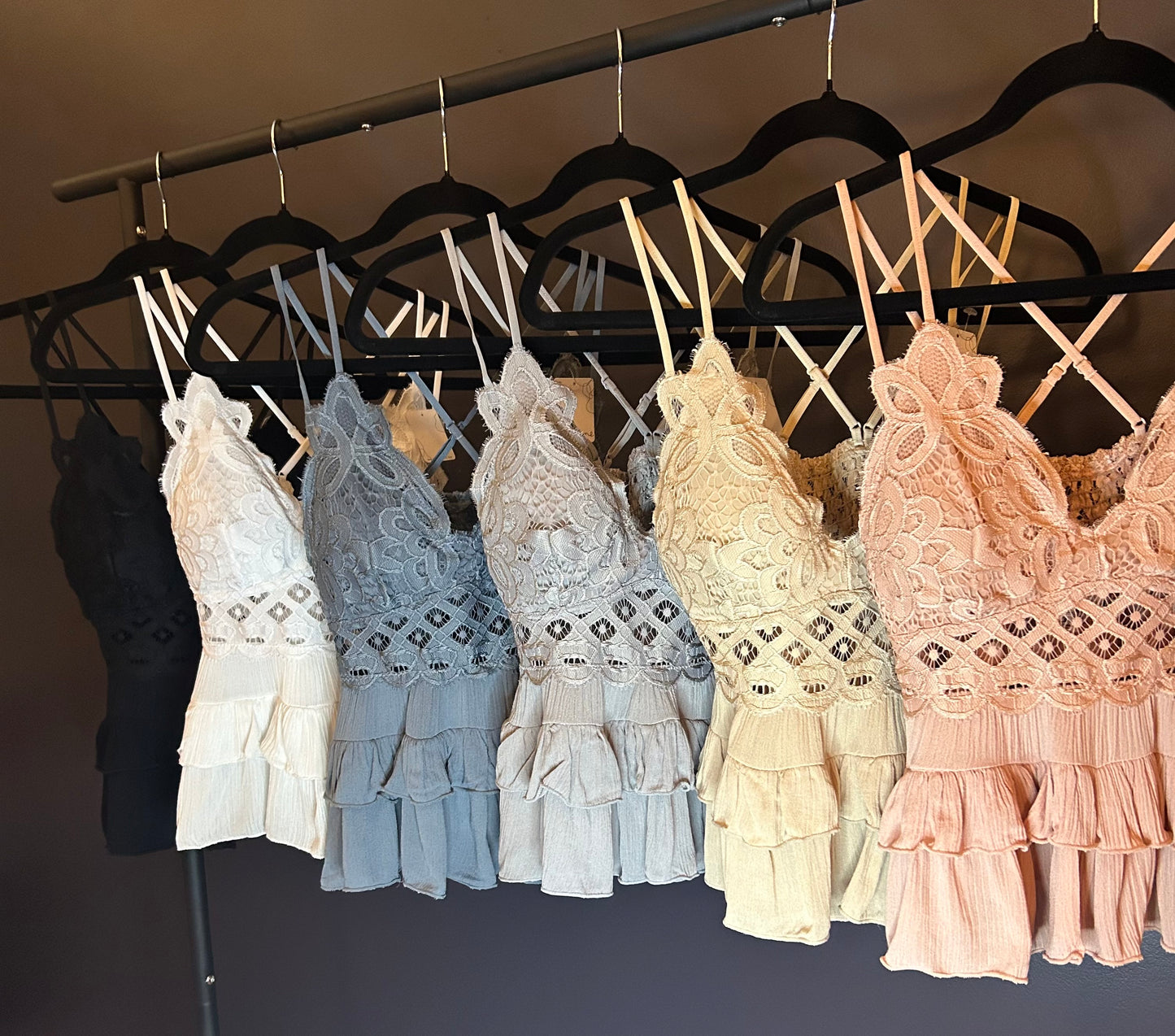 Sweetheart Cami Lace Ruffled Tank Top (More Colors)