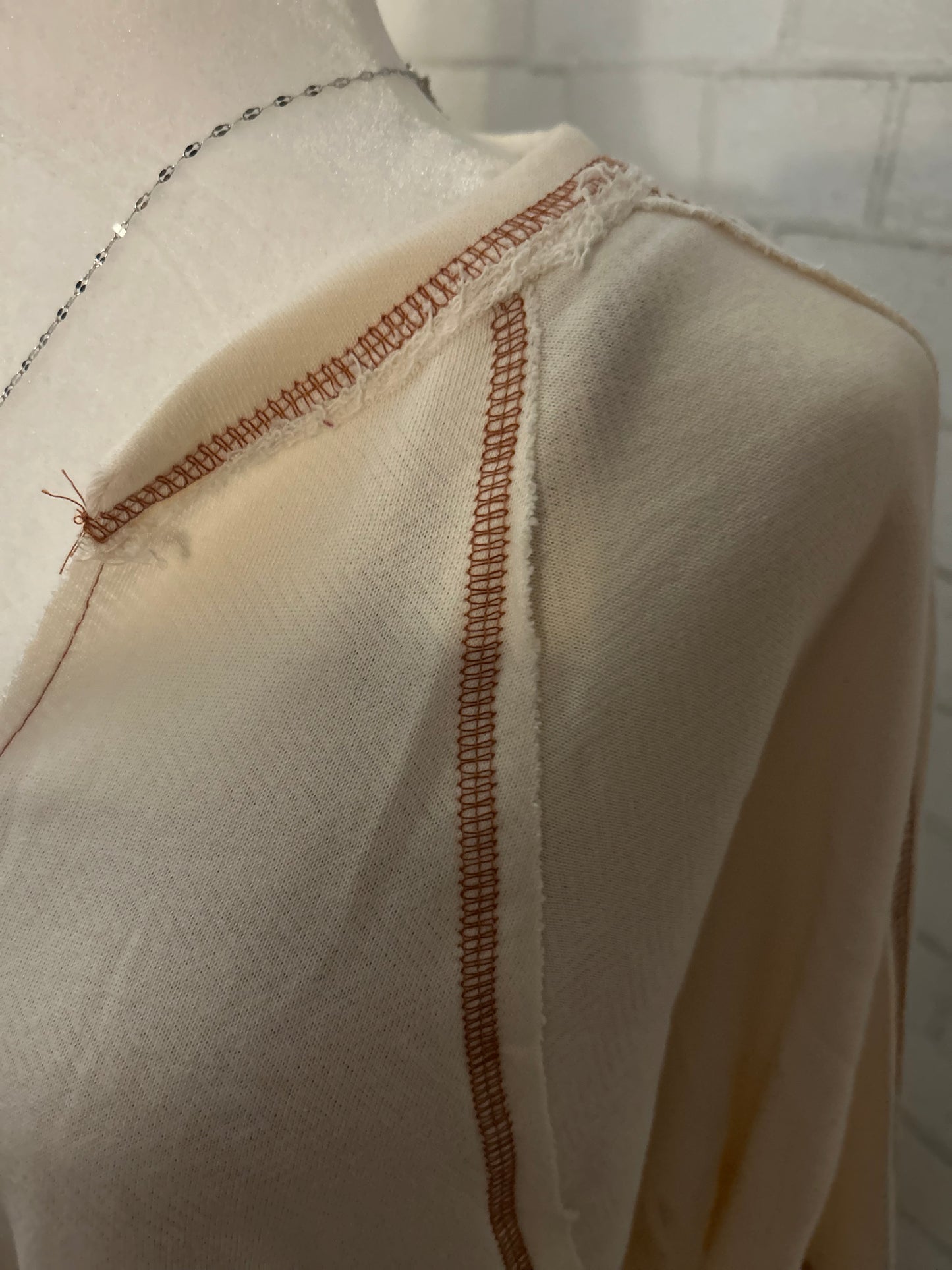 Bucket List-Contrast Stitch Detail Oversize Knit Top