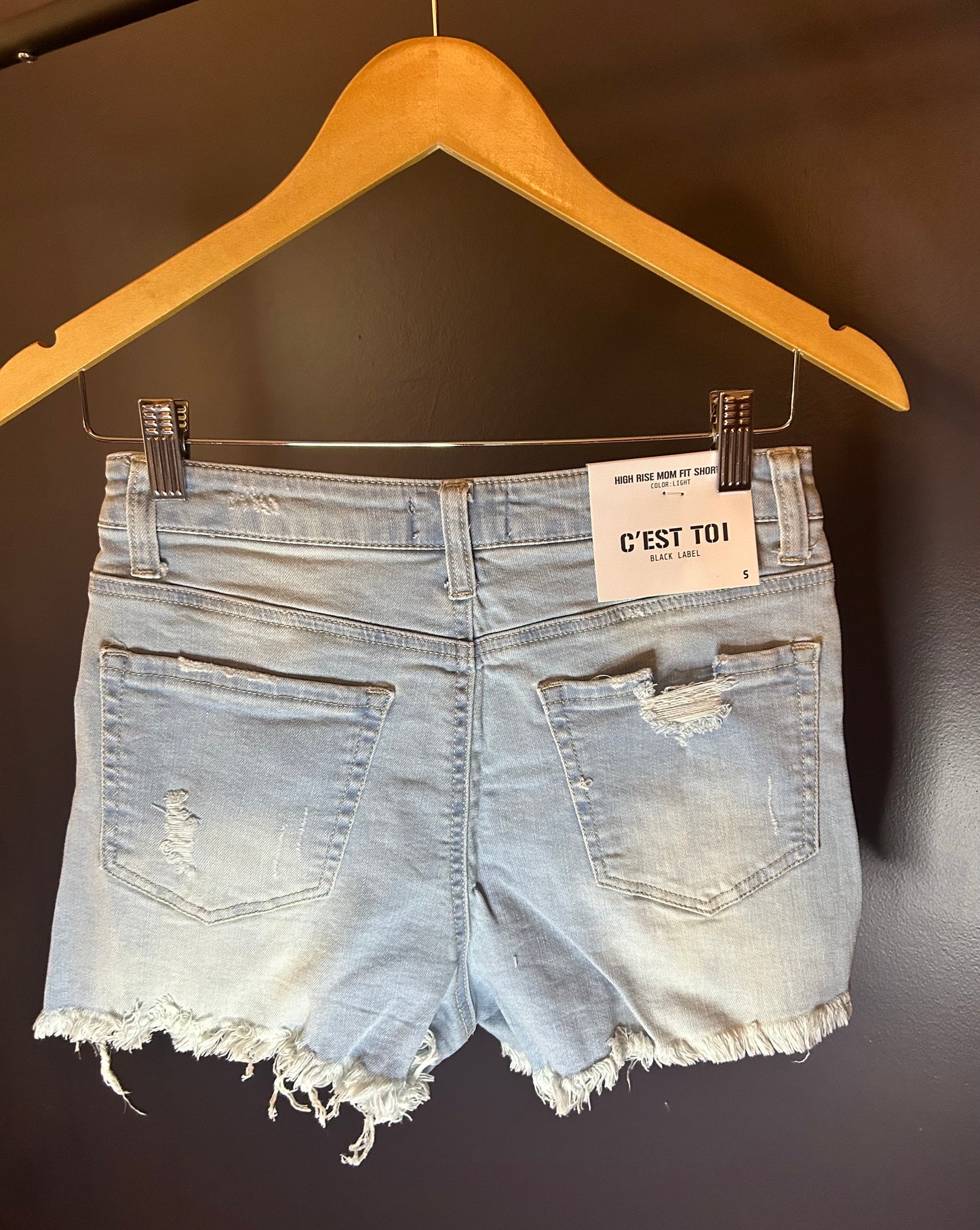 Distressed Mom Fit Shorts