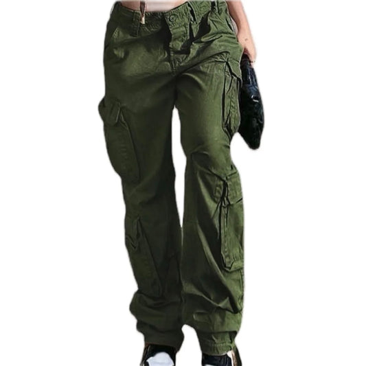 High Waisted Straight Leg Cargo Pants with Pockets(More Colors)