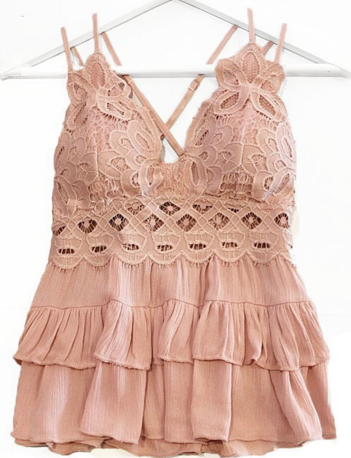 The Sweetheart Cami Lace Ruffled Tank Top (More Colors)