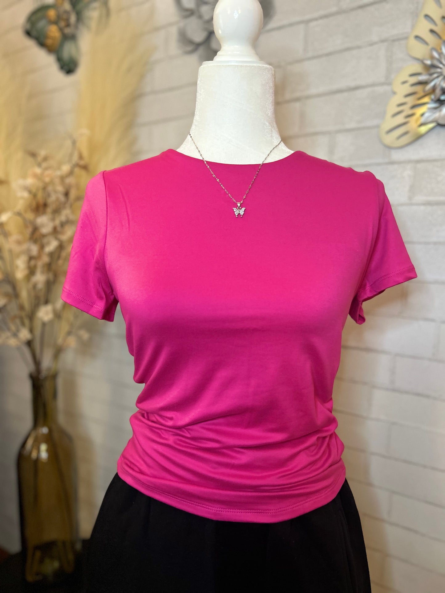Comfy Basic Fitted Crewneck Shirt, Double-Lined(More Colors)