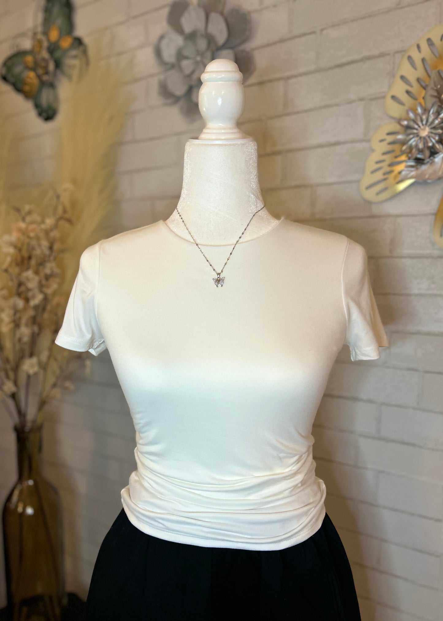 Comfy Basic Fitted Crewneck Shirt, Double-Lined(More Colors)