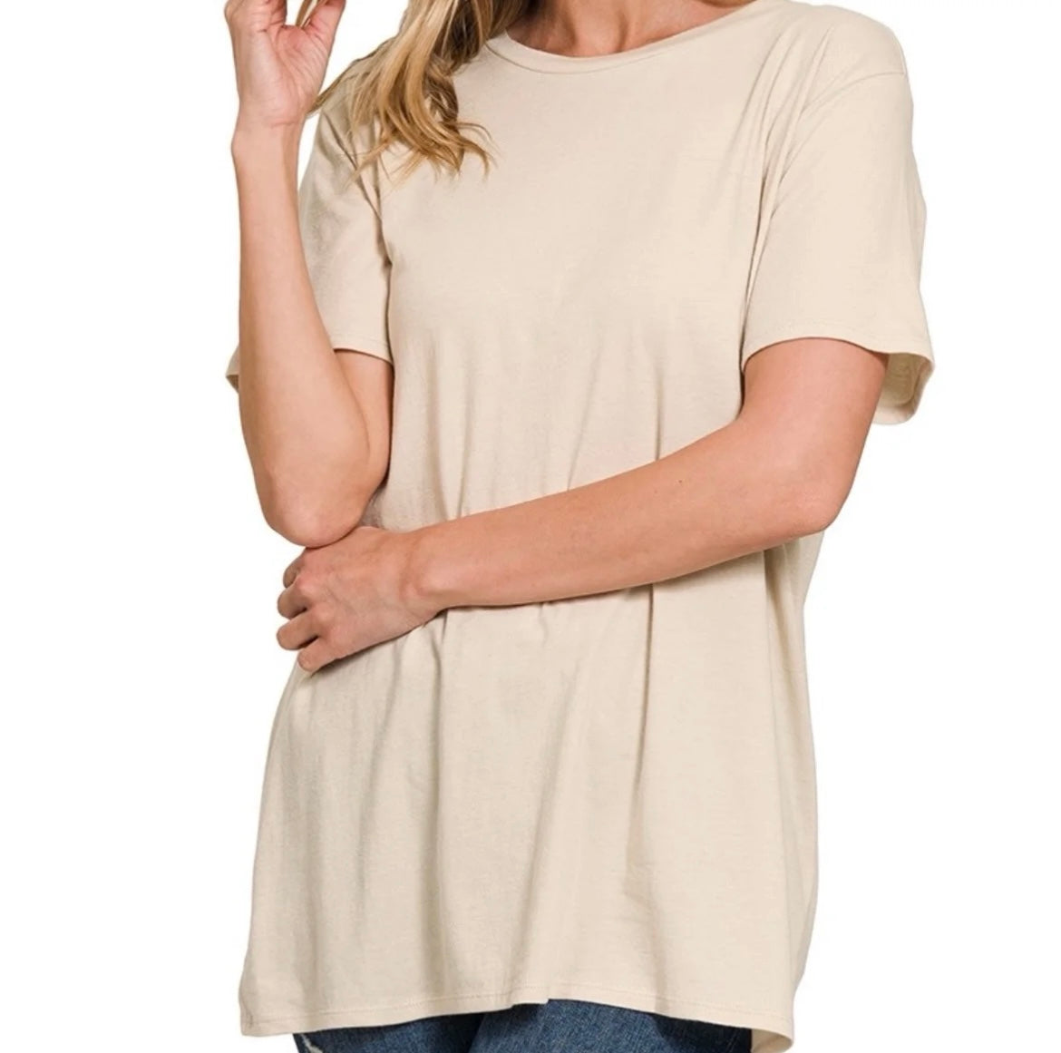 Zenana-My Boyfriends Round Neck Cotton Tee(More Colors)