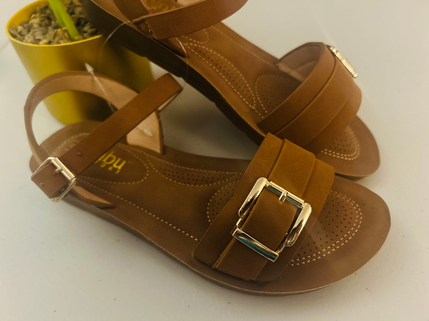 All Day Comfort Gold Buckle Cushion
Sandal