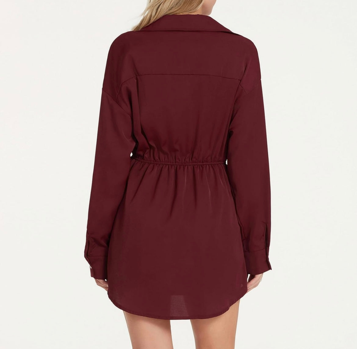 Ana Long Sleeve Button Up Satin Romper(More Colors)