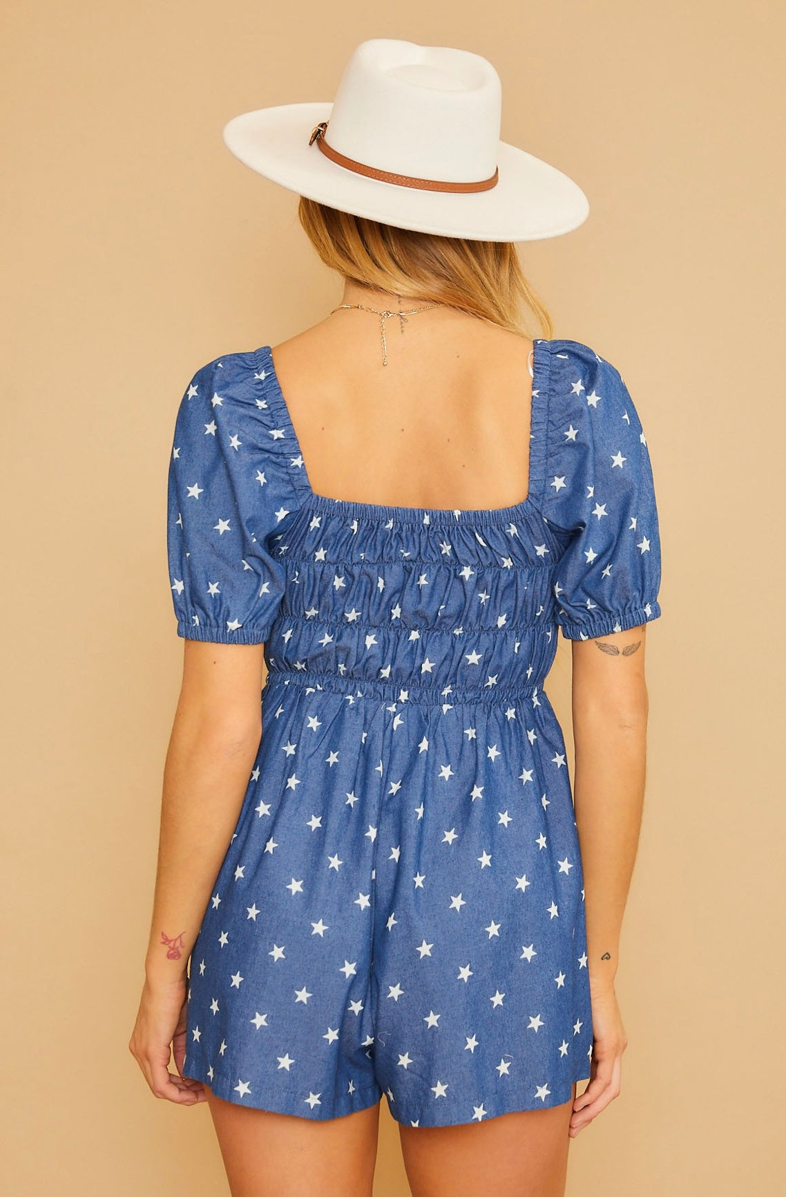 Independence Day Star Romper W/Pockets