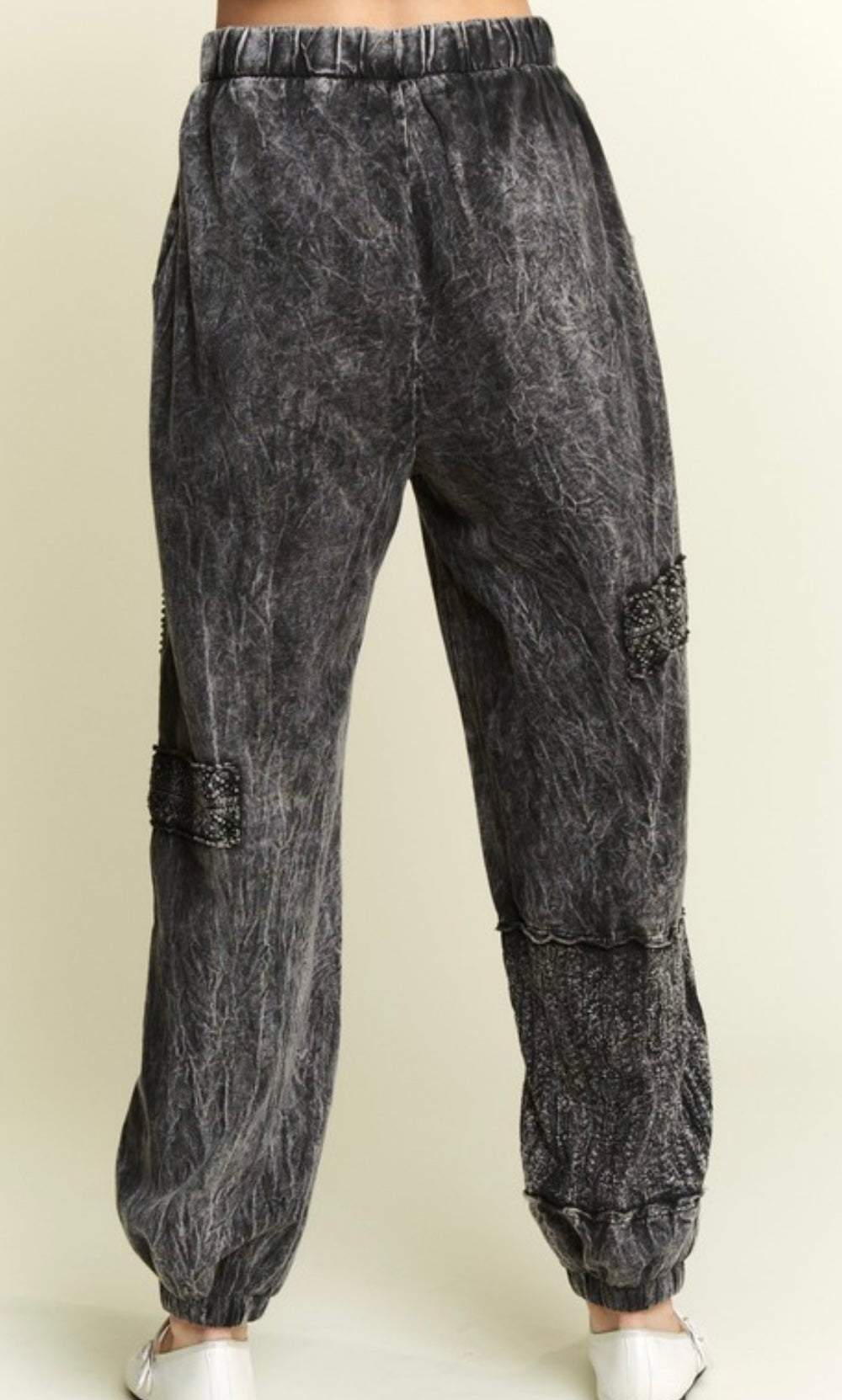 J.Her-MineralWash Eyelet detailed Boho Joggers