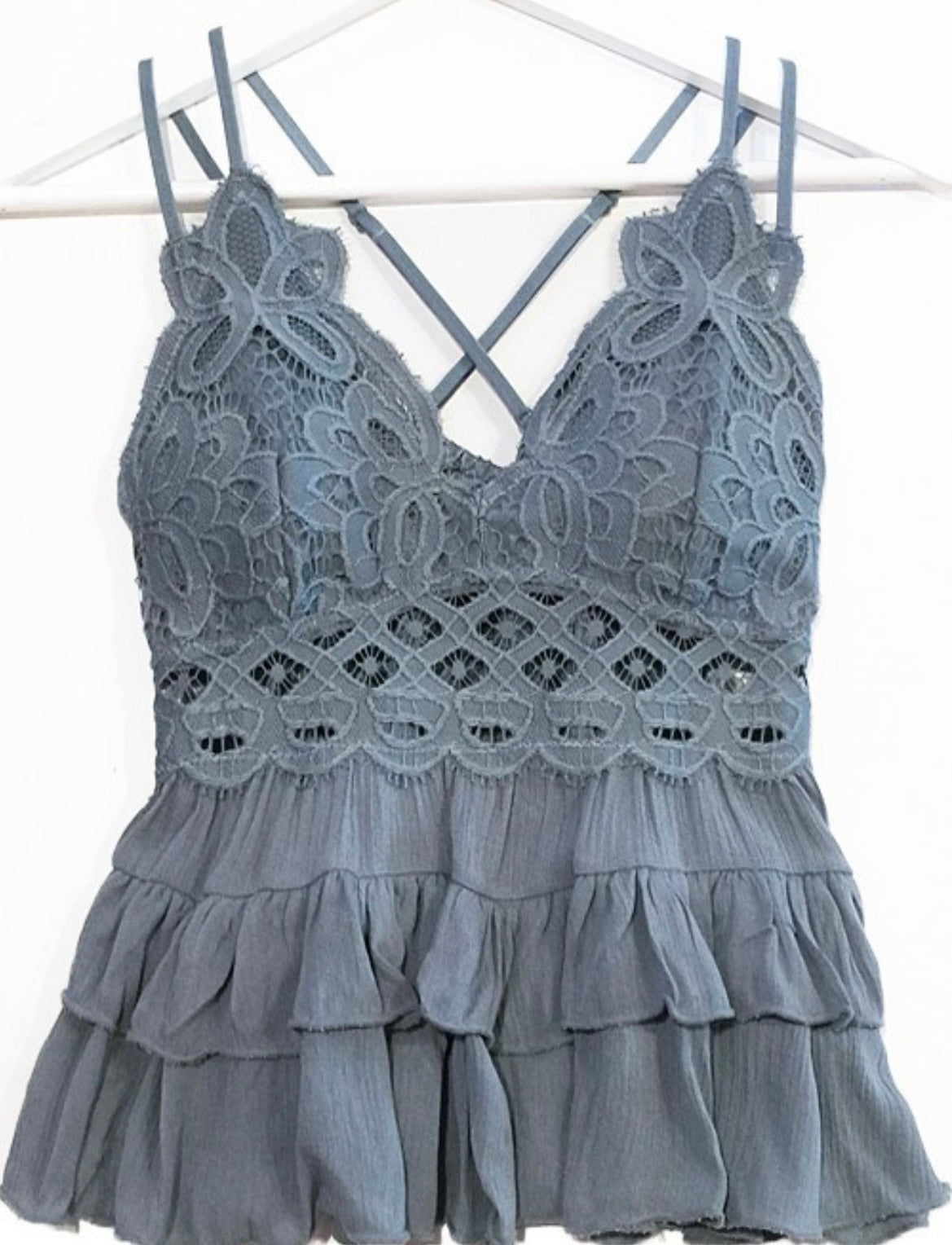 Sweetheart Cami Lace Ruffled Tank Top (More Colors)