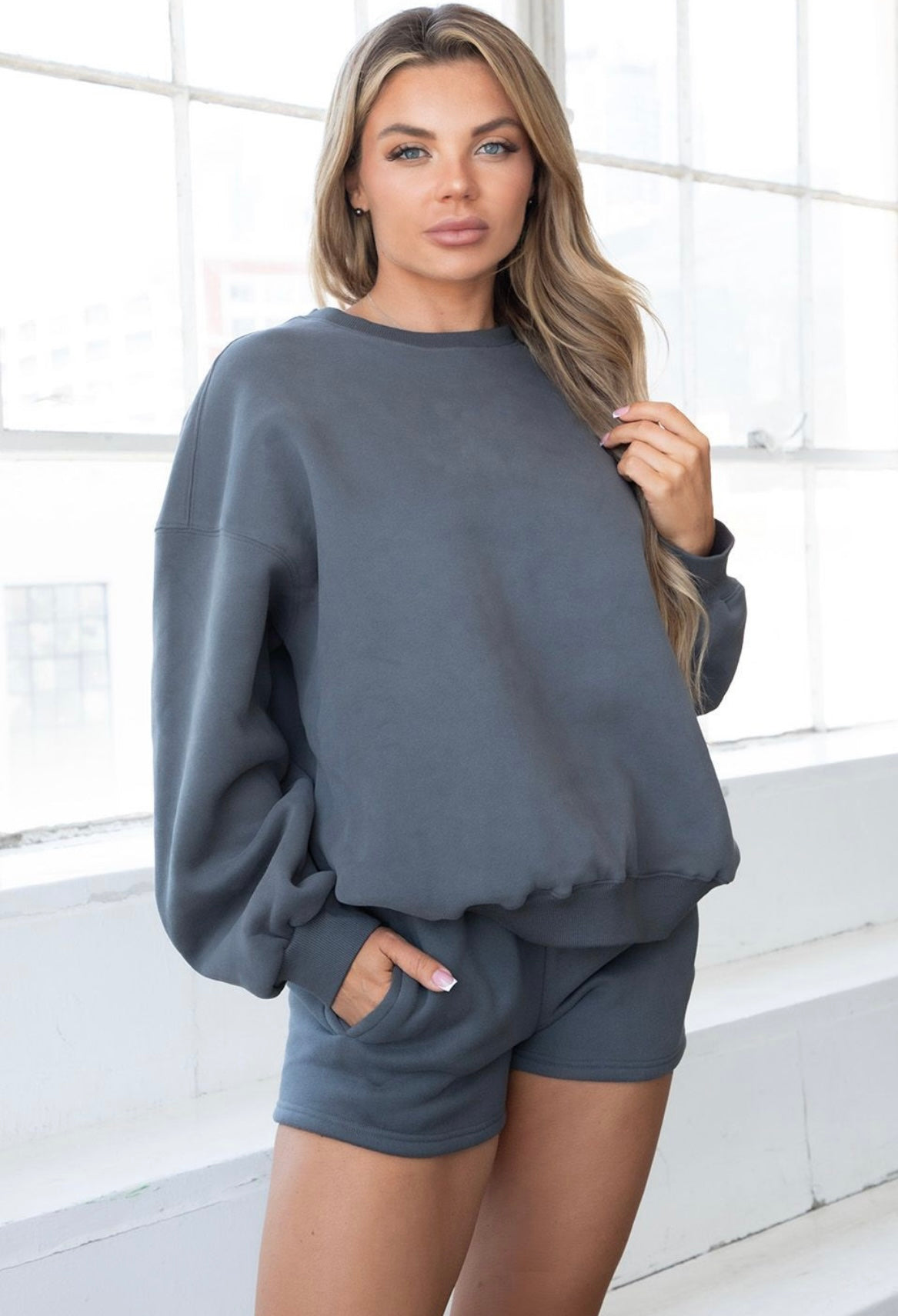 Mila High Waisted Mini Sweat-shorts(More Colors)