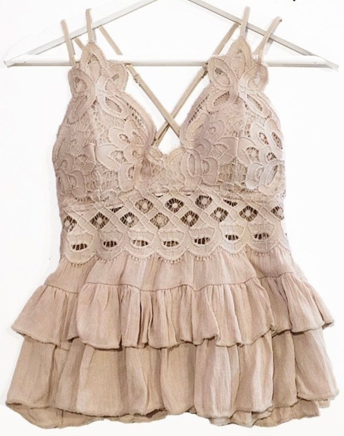 The Sweetheart Cami Lace Ruffled Tank Top (More Colors)