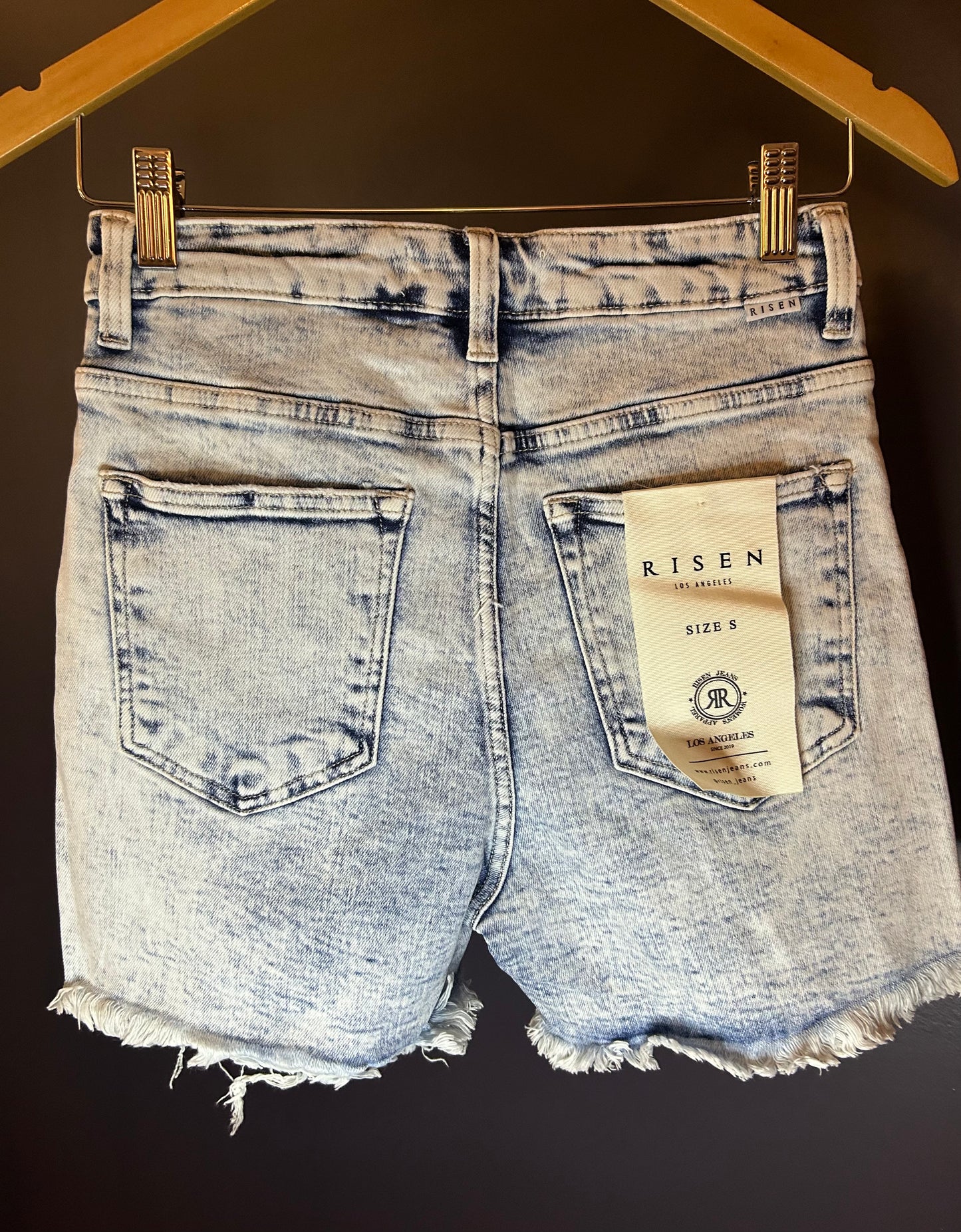 Risen High Rise Distressed Shorts