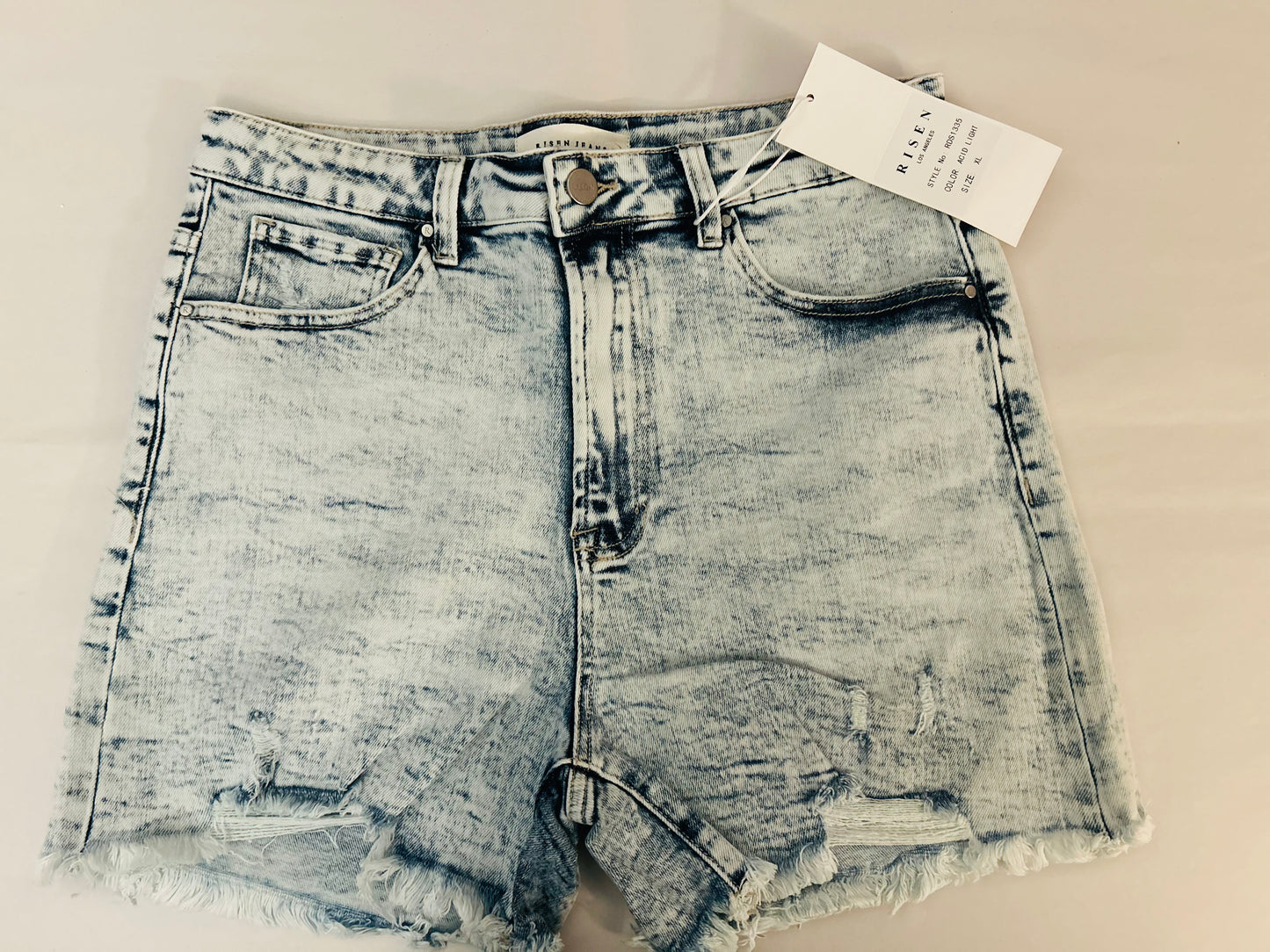 Risen High Rise Distressed Shorts