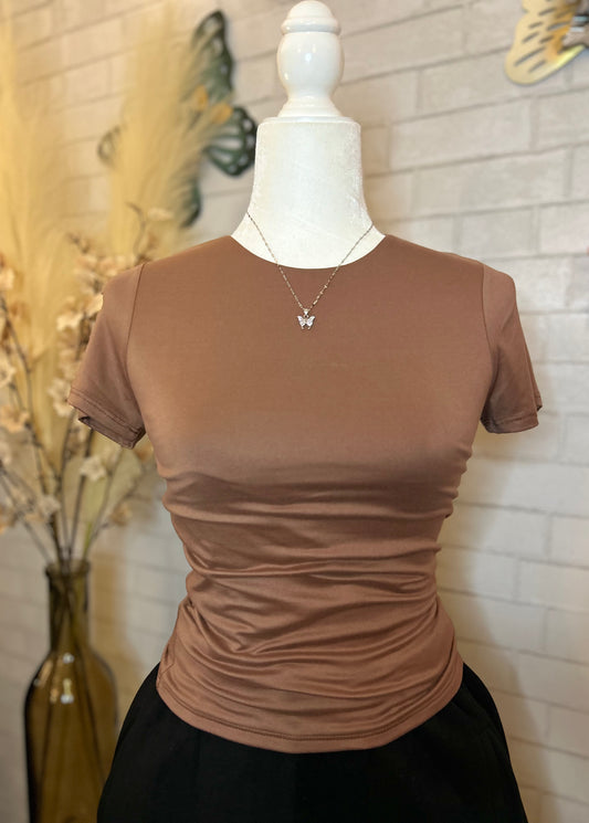 Comfy Basic Fitted Crewneck Shirt, Double-Lined(More Colors)