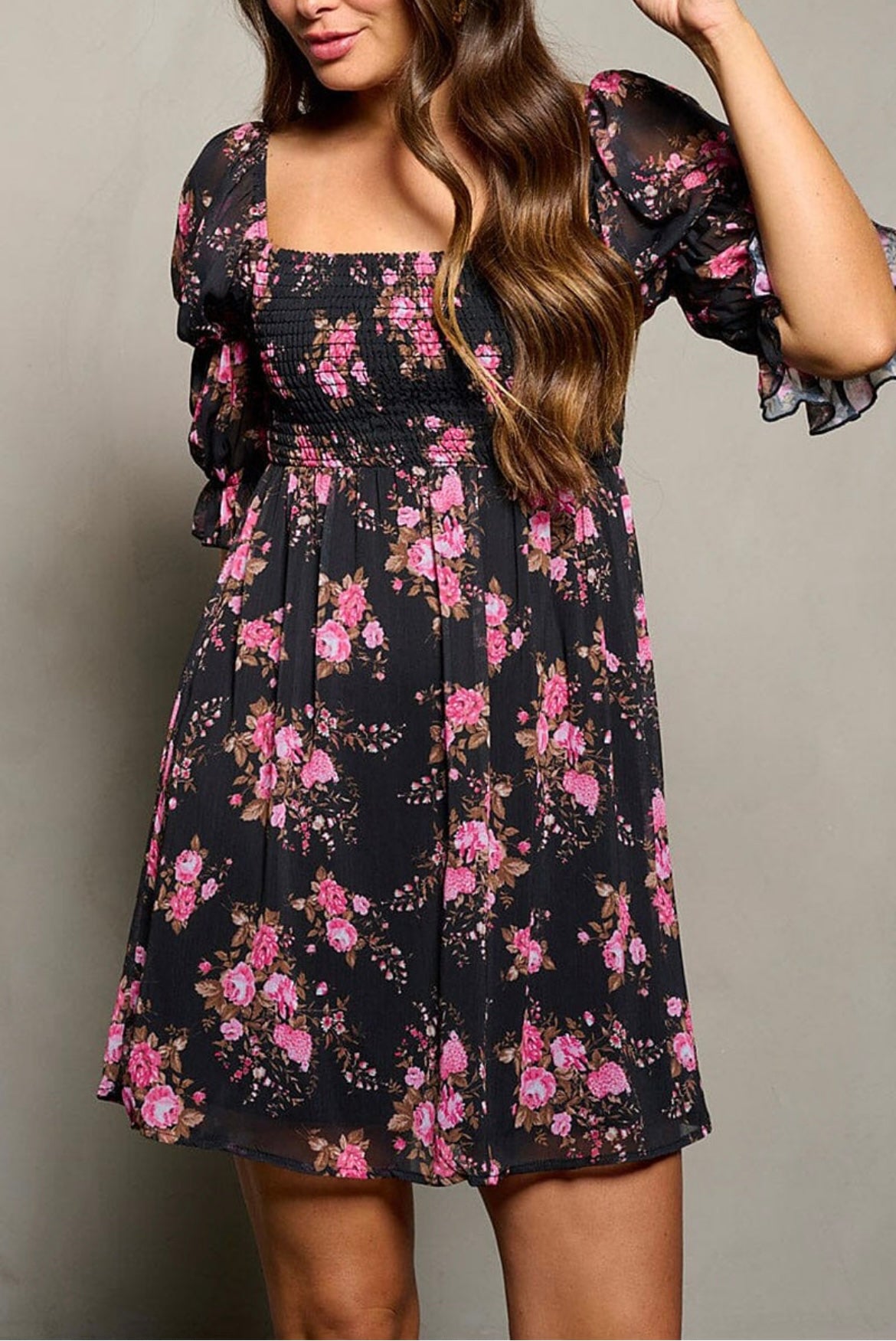 Floral Print Mini Dress