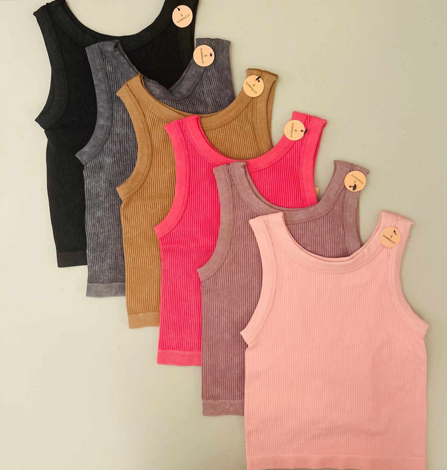 Mia Mineral Washed Rib Tank(More Colors)