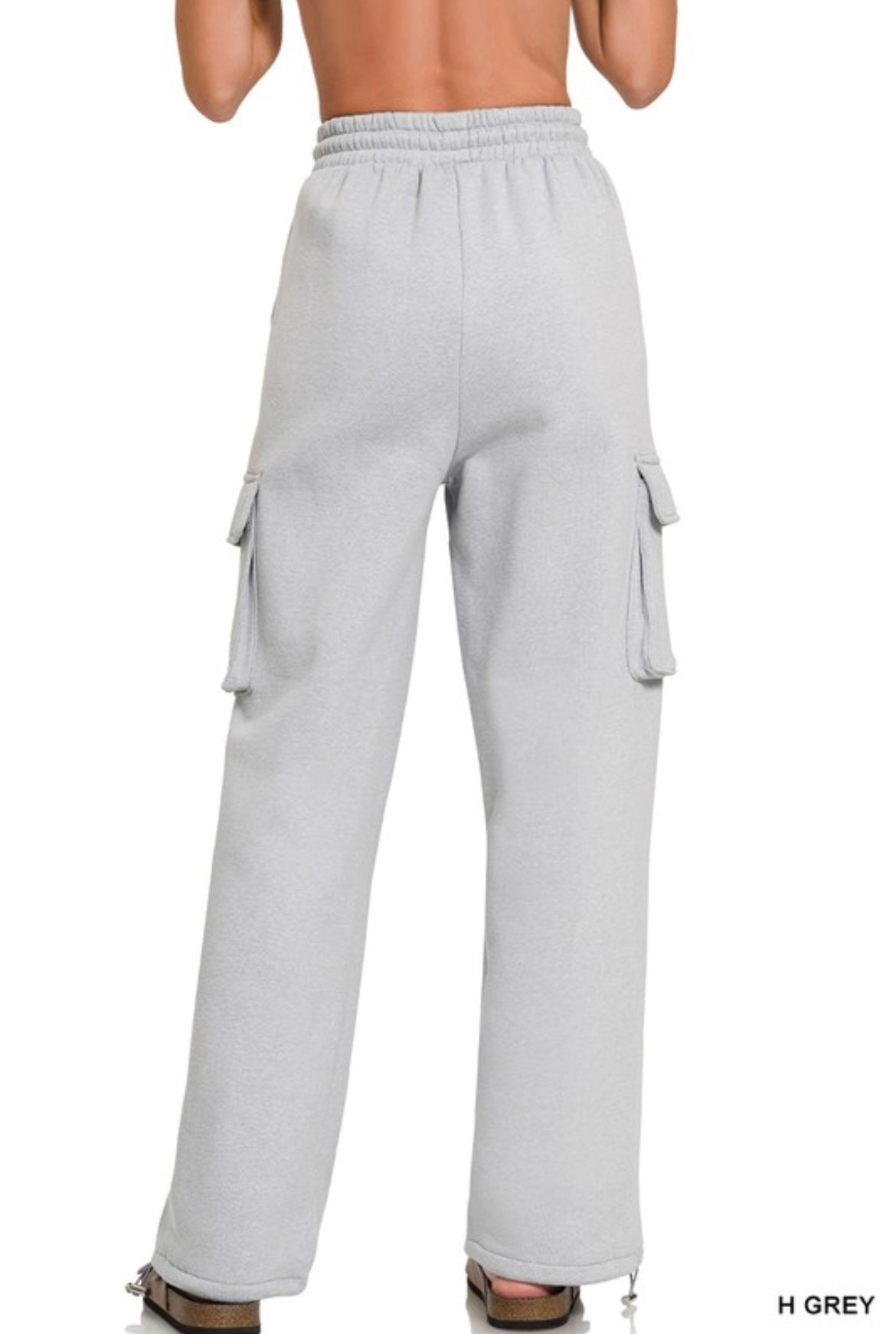 ZENANA-Comfy Fleece Cargo Wide Leg Sweatpants