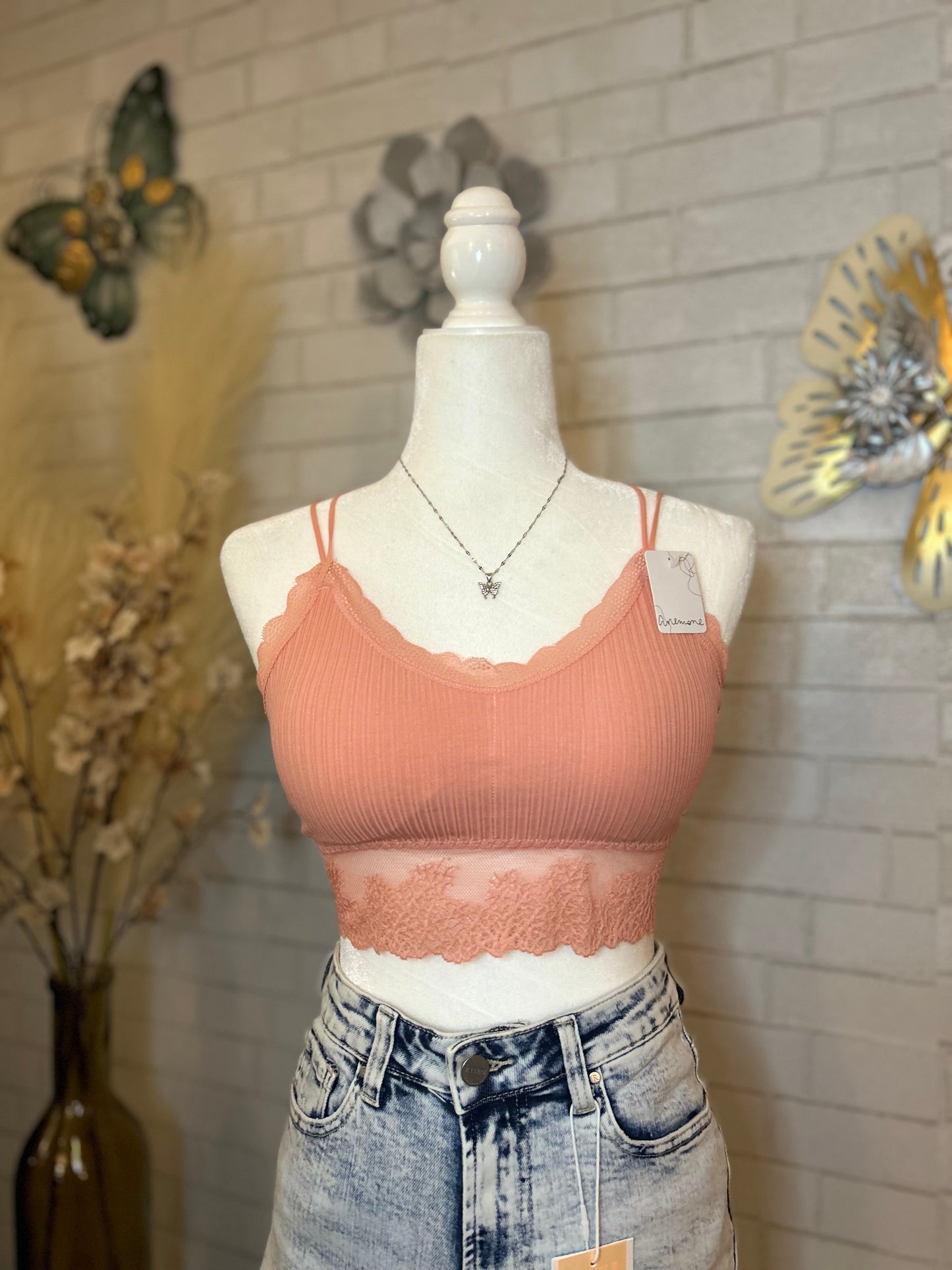 Summer Ribbed Lace Bralette(More Colors)