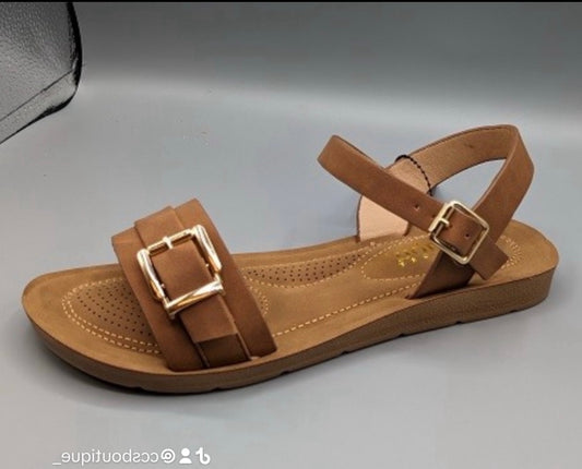 All Day Comfort Gold Buckle Cushion
Sandal