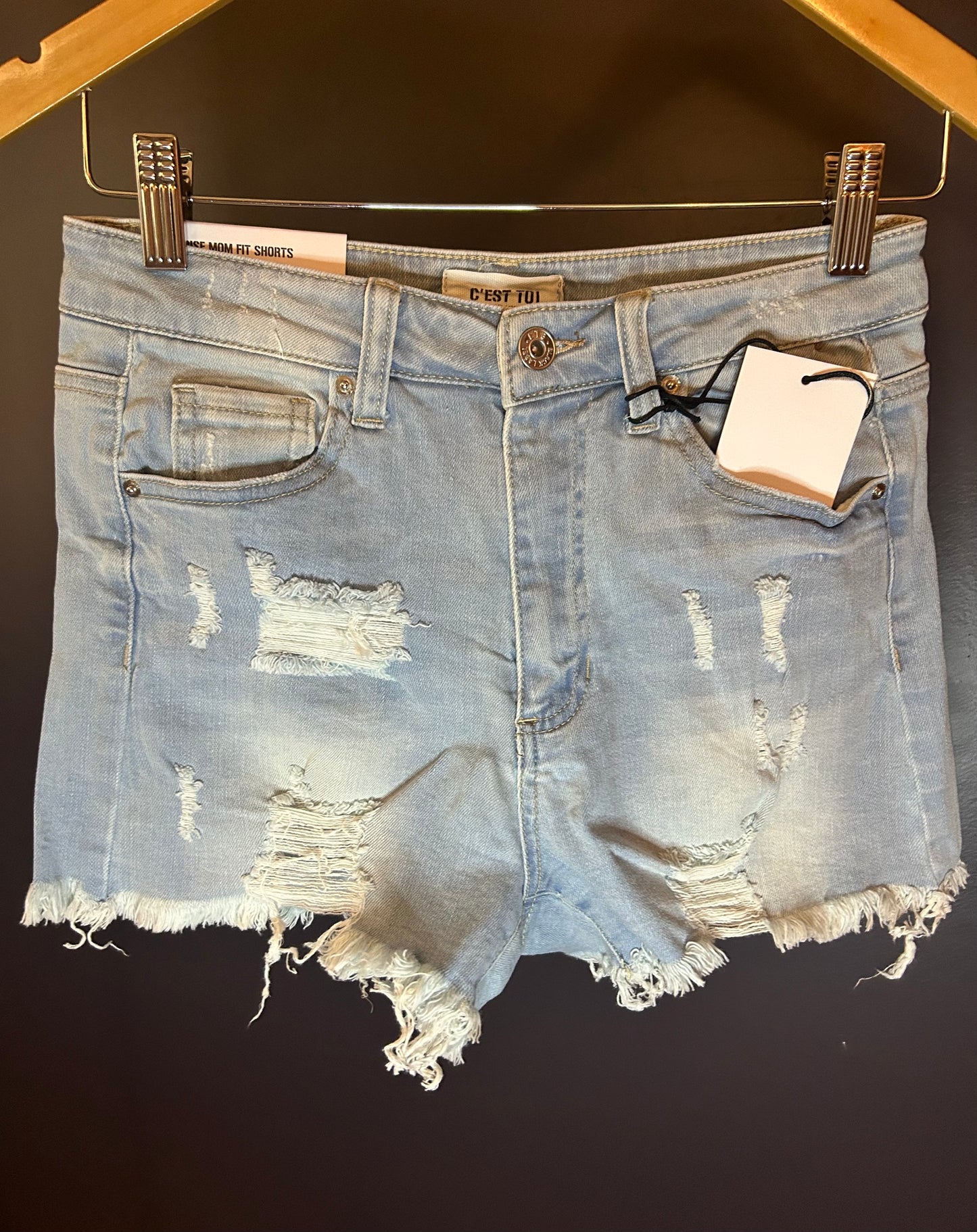 Distressed Mom Fit Shorts
