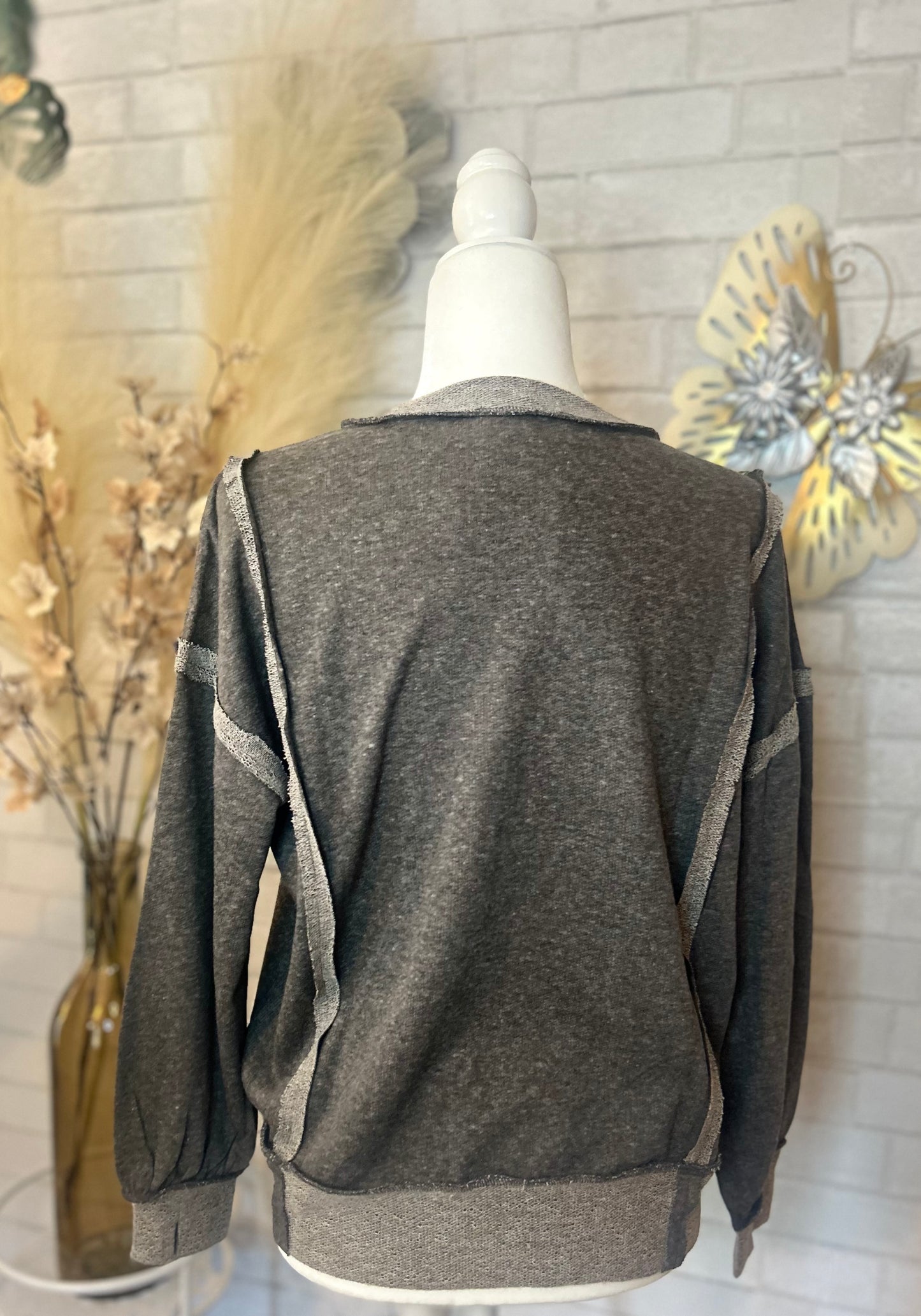 Zenana-Washed Bottom Band Exposed-Seam Sweatshirt(More Colors)